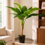 Artificial Banana Plant ( 5ft Tall ) with Black Plastic Pot