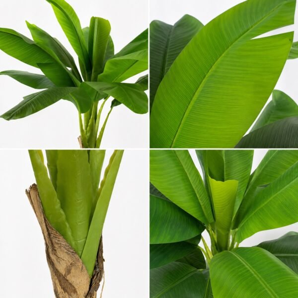 Artificial Banana Plant ( 5ft Tall ) with Black Plastic Pot