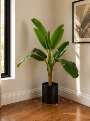 Artificial Banana Plant – 4 ft With Plastic Black Pot-img2