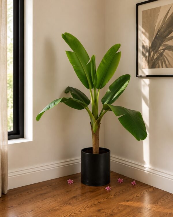 Artificial Banana Plant – 4 ft With Plastic Black Pot