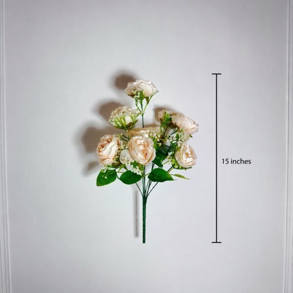 Artificial Champagne Peony Rose Bouquet ( Set of 2 Pcs )