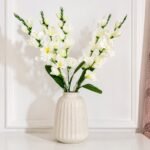 Artificial White Gladiolus Stem ( Set of 2 Pcs )