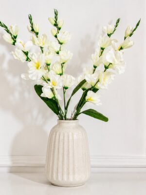 Artificial White Gladiolus Stem ( Set of 2 Pcs )