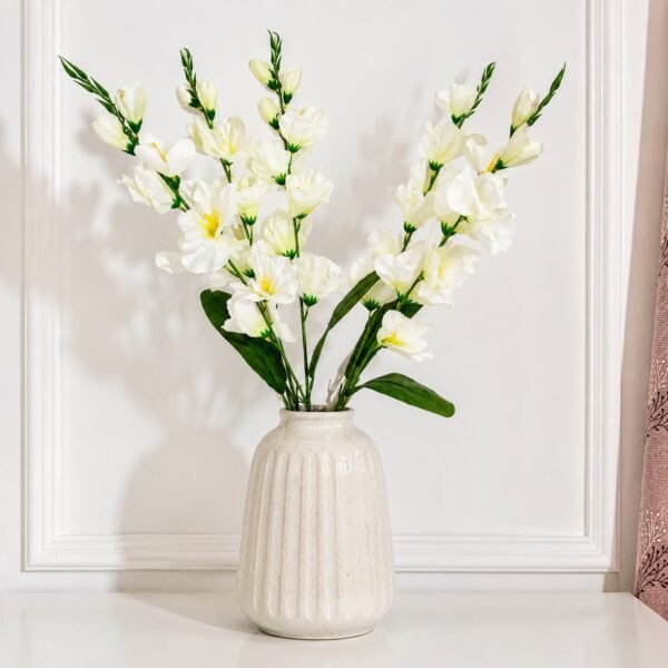 Artificial White Gladiolus Stem ( Set of 2 Pcs )