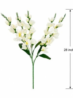 Artificial White Gladiolus Stem ( Set of 2 Pcs )-img2