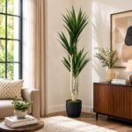 Artificial Yucca Plant ( 5ft tall ) with Black Plastic Pot