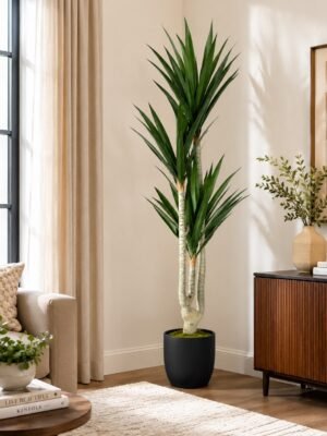 Artificial Yucca Plant ( 5ft tall ) with Black Plastic Pot