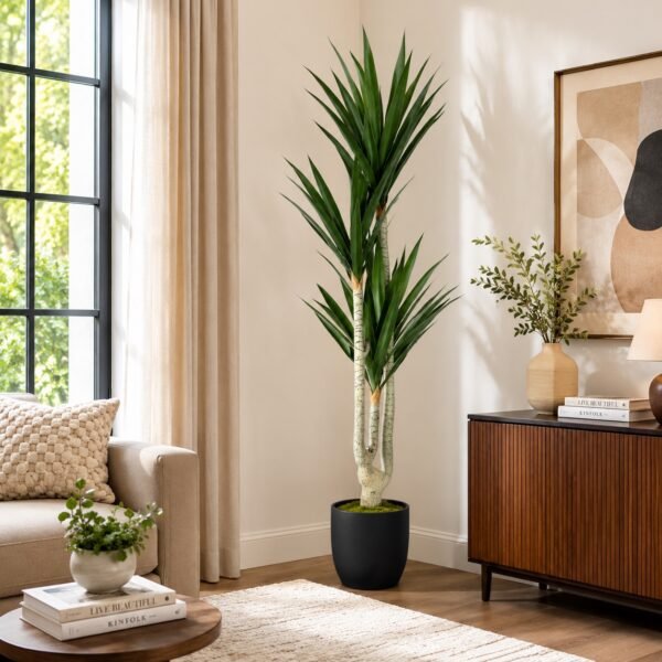 Artificial Yucca Plant ( 5ft tall ) with Black Plastic Pot