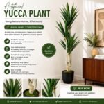 Artificial Yucca Plant ( 5ft tall ) with Black Plastic Pot