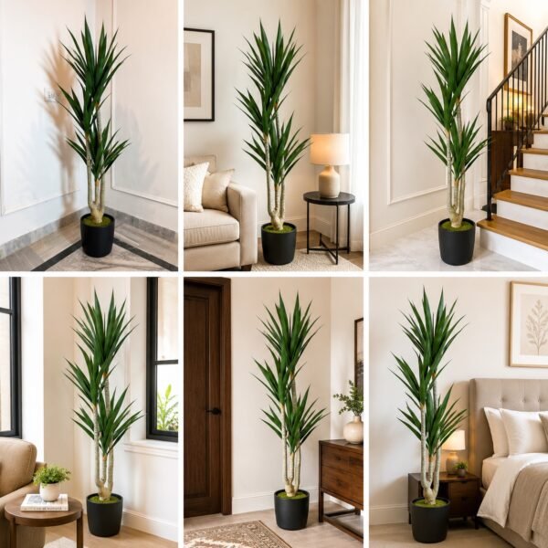 Artificial Yucca Plant ( 5ft tall ) with Black Plastic Pot