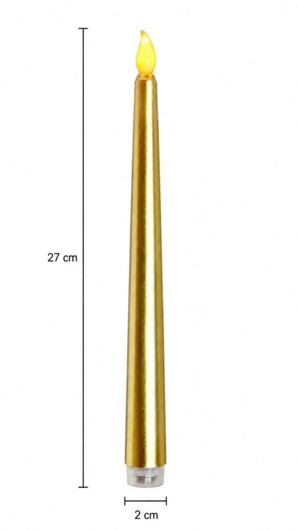 Auresta Home- Gold Finish LED Taper Candles ( Set Of 2pcs )