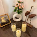Auresta Home – Classic Glass Flameless Candle Set of 3 Pcs