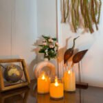 Auresta Home – Classic Glass Flameless Candle Set of 3 Pcs