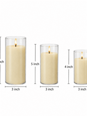 Auresta Home – Classic Glass Flameless Candle Set of 3 Pcs-img5