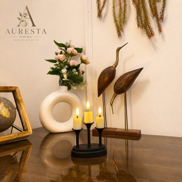 Auresta Home – Lumi Trio LED Candle with Attached Holder