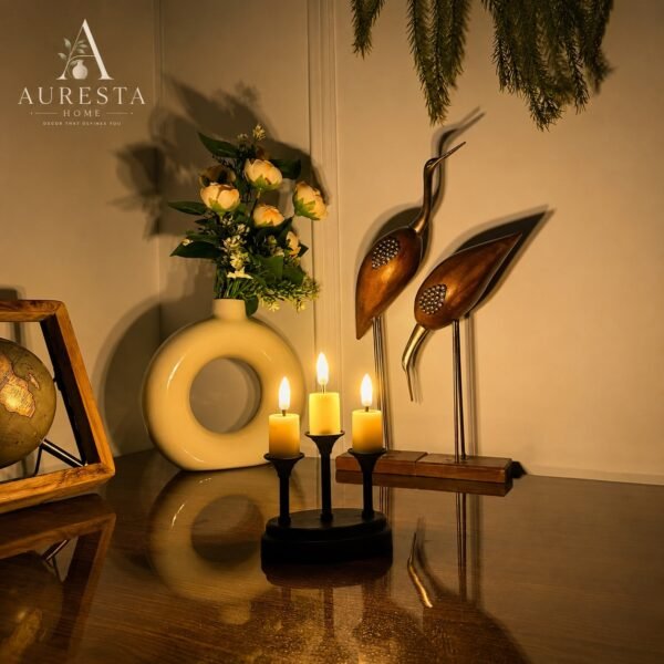 Auresta Home – Lumi Trio LED Candle with Attached Holder