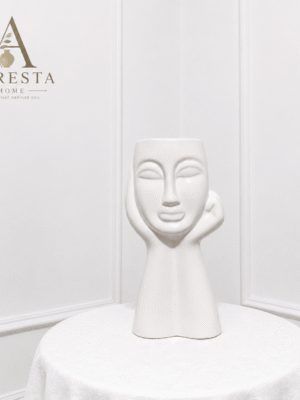 Auresta Muse Face Ceramic Vase ( Without Flowers )