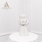 Auresta Muse Face Ceramic Vase ( Without Flowers )