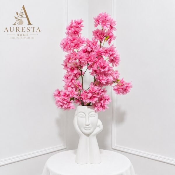Auresta Muse Face Ceramic Vase ( Without Flowers )