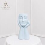 Auresta Muse Face Ceramic Vase ( Without Flowers )