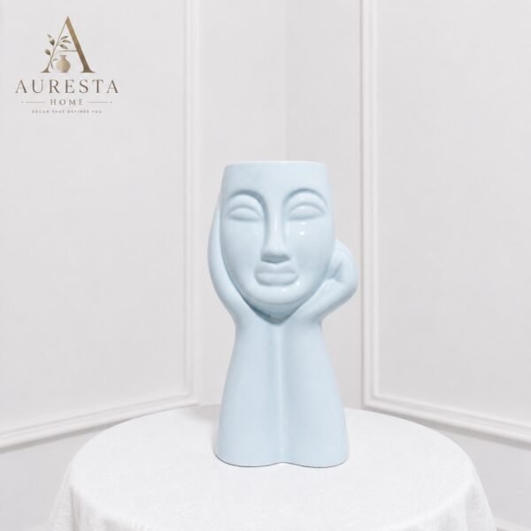 Auresta Muse Face Ceramic Vase ( Without Flowers )