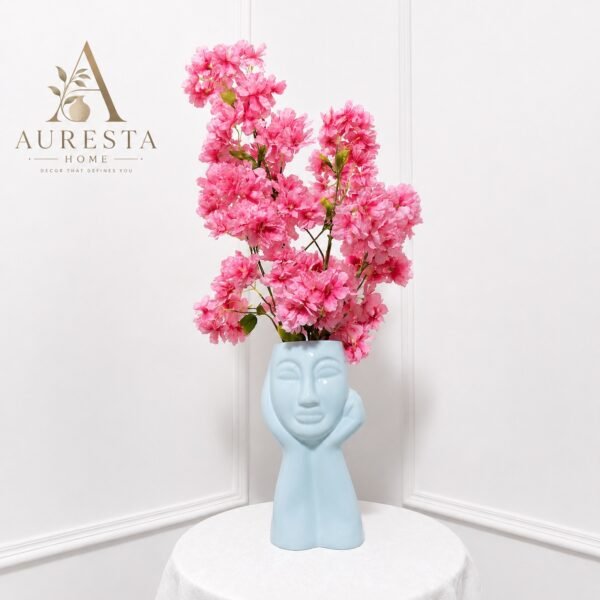 Auresta Muse Face Ceramic Vase ( Without Flowers )