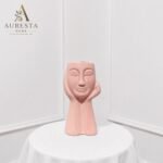 Auresta Muse Face Ceramic Vase ( Without Flowers )