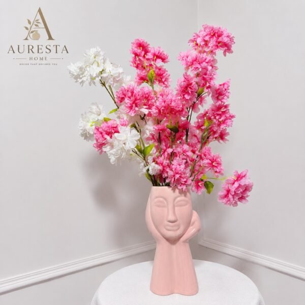Auresta Muse Face Ceramic Vase ( Without Flowers )
