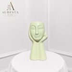Auresta Muse Face Ceramic Vase ( Without Flowers )
