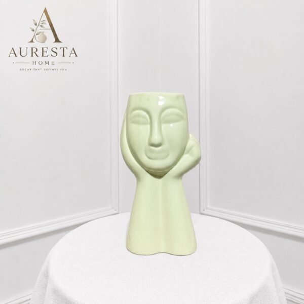 Auresta Muse Face Ceramic Vase ( Without Flowers )