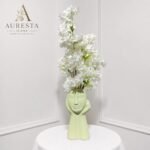 Auresta Muse Face Ceramic Vase ( Without Flowers )