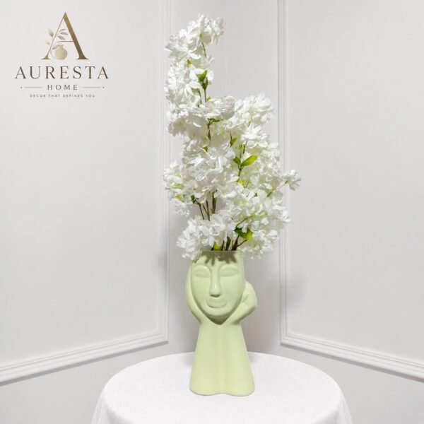 Auresta Muse Face Ceramic Vase ( Without Flowers )
