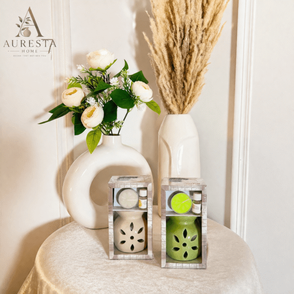 Ceramic Aroma Diffuser with Candle Gift Set