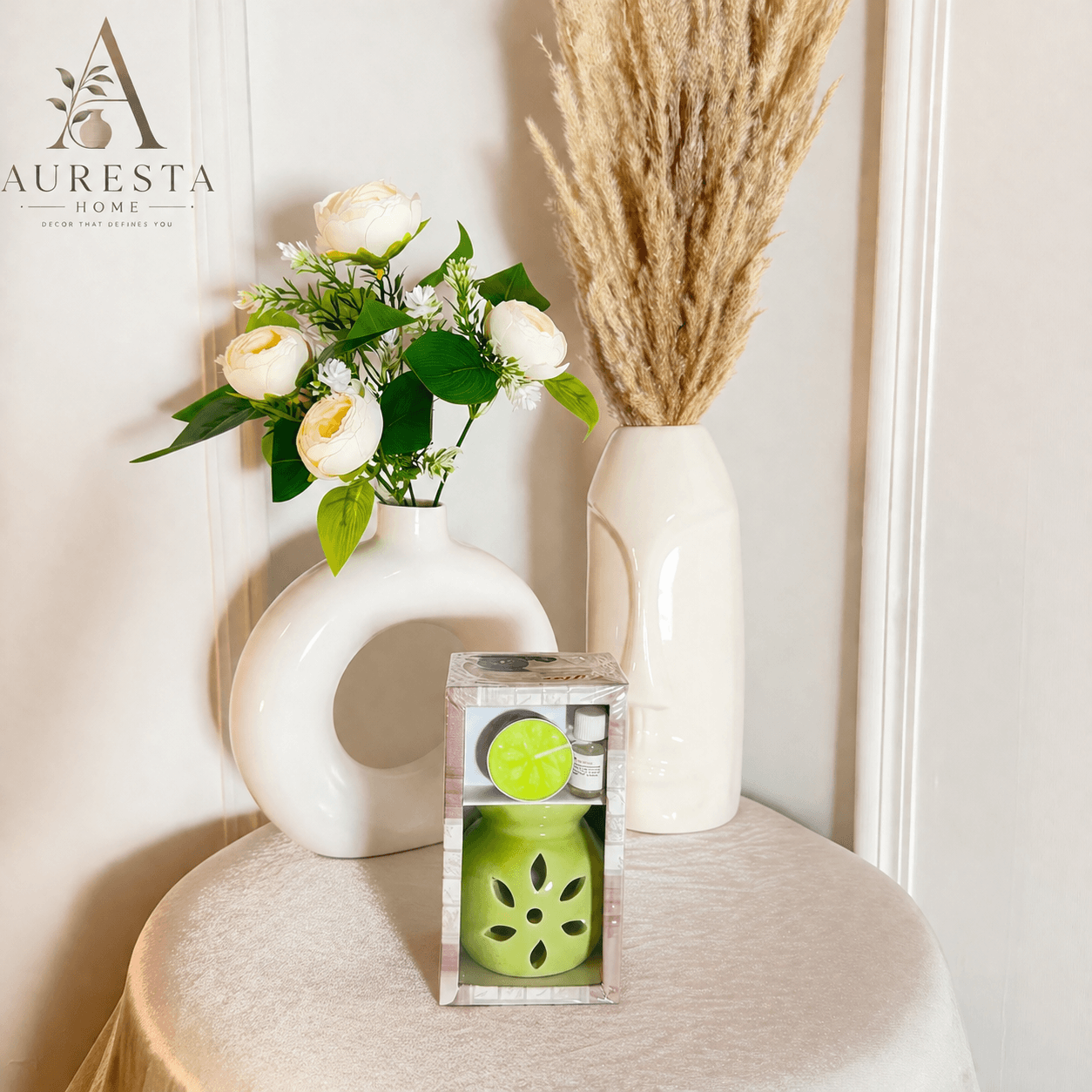 Ceramic Aroma Diffuser with Candle Gift Set-img2