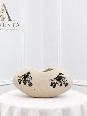 Ceramic Bird Art Egg Planter ( without grass )