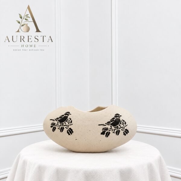 Ceramic Bird Art Egg Planter ( without grass )