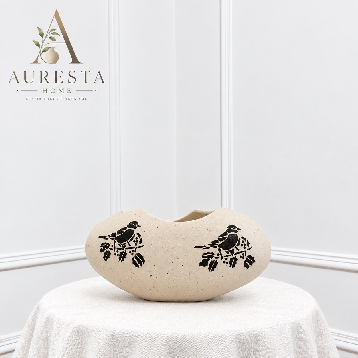 Ceramic Bird Art Egg Planter ( without grass )