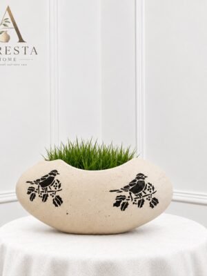 Ceramic Bird Art Egg Planter ( without grass )-img3