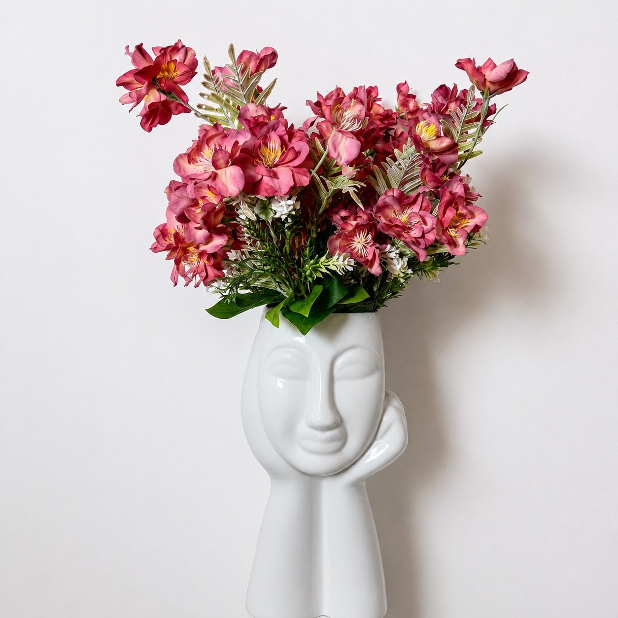Elegant Blossom Silk Flower Bouquet – Set of 4 Pcs (5 Colours Available)-img1