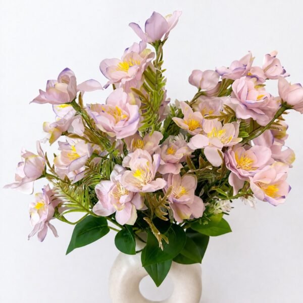 Elegant Blossom Silk Flower Bouquet – Set of 4 Pcs (5 Colours Available)