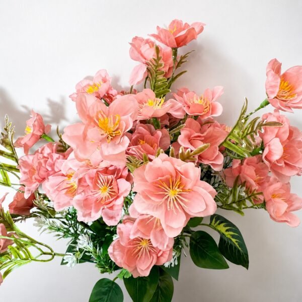 Elegant Blossom Silk Flower Bouquet – Set of 4 Pcs (5 Colours Available)