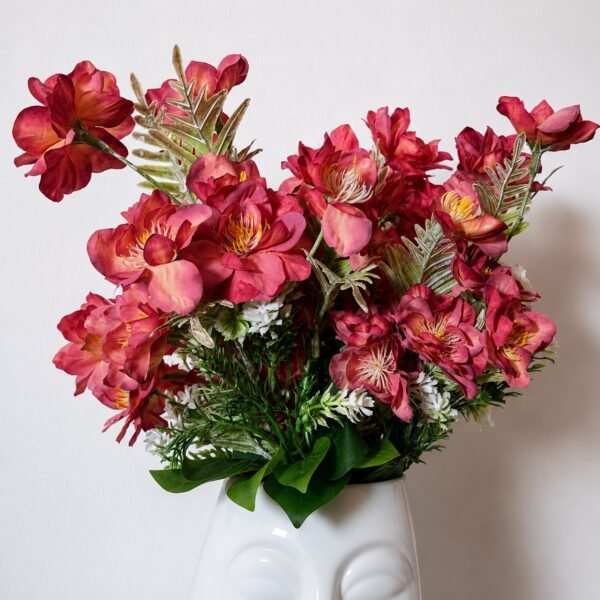Elegant Blossom Silk Flower Bouquet – Set of 4 Pcs (5 Colours Available)