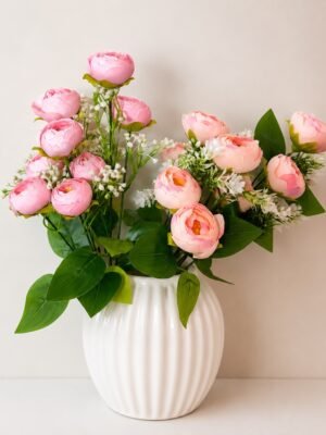 Elegant Peony Blossom Bouquet – 9 Flower Heads ( Set of 2 Pcs )-img2