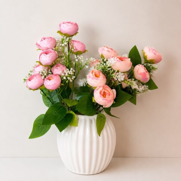 Elegant Peony Blossom Bouquet – 9 Flower Heads ( Set of 2 Pcs )