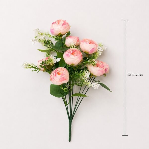 Elegant Peony Blossom Bouquet – 9 Flower Heads ( Set of 2 Pcs )