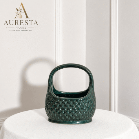 Emerald Basket Vase