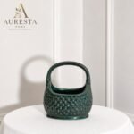Emerald Basket Vase