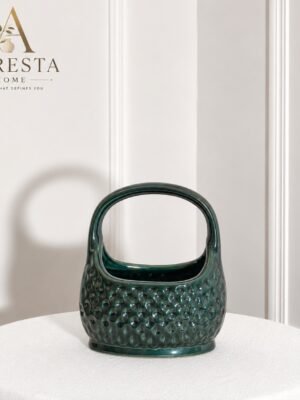 Emerald Basket Vase