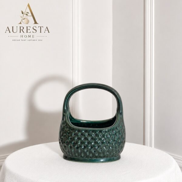 Emerald Basket Vase