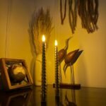 Golden Spiral Flameless LED Taper Candle ( Set of 2 pcs )